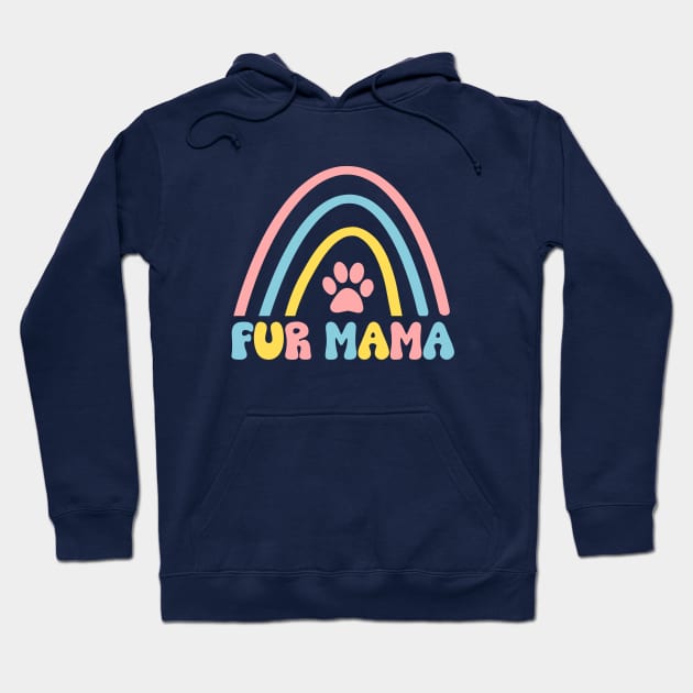 Fur Mama Rainbow and Paw Print Design Hoodie by THE Dog Designs